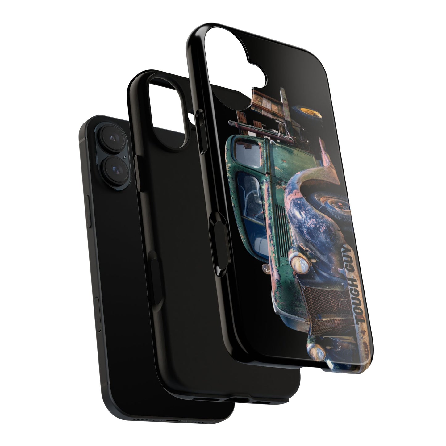 Phone Case iPhone 16/15/14 - Tough Guy Green Blue Truck Tough Case