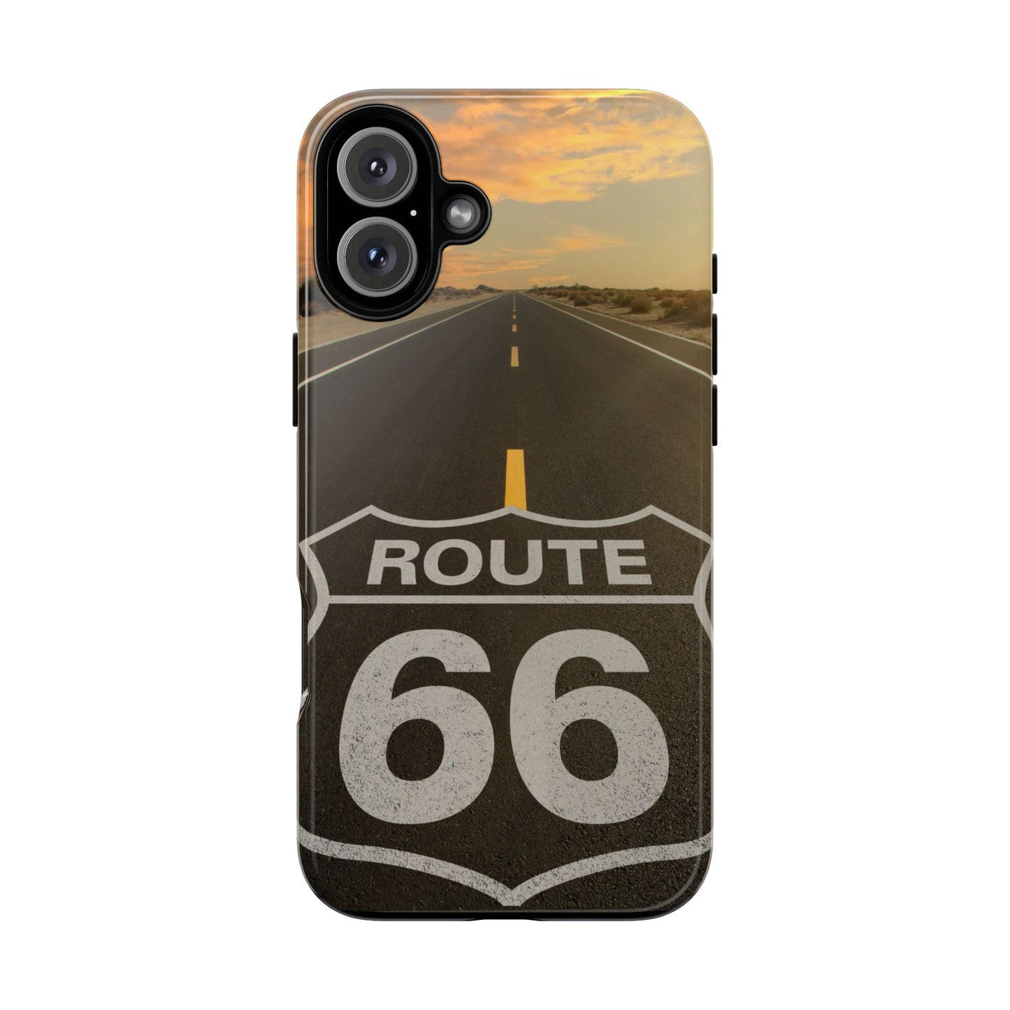 Phone Case iPhone 16/15/14 - Vintage Route 66 Tough Case