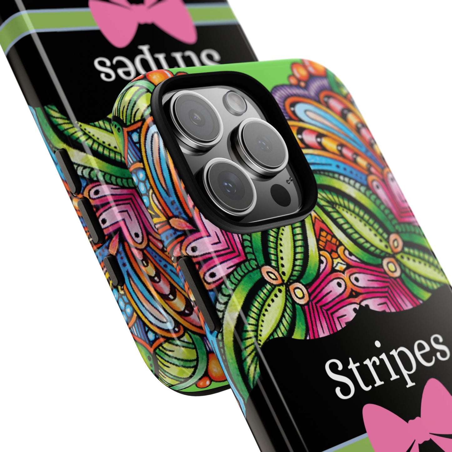 Phone Case iPhone 16/15/14 - Flower Child Stripes & Swipes Tough Case