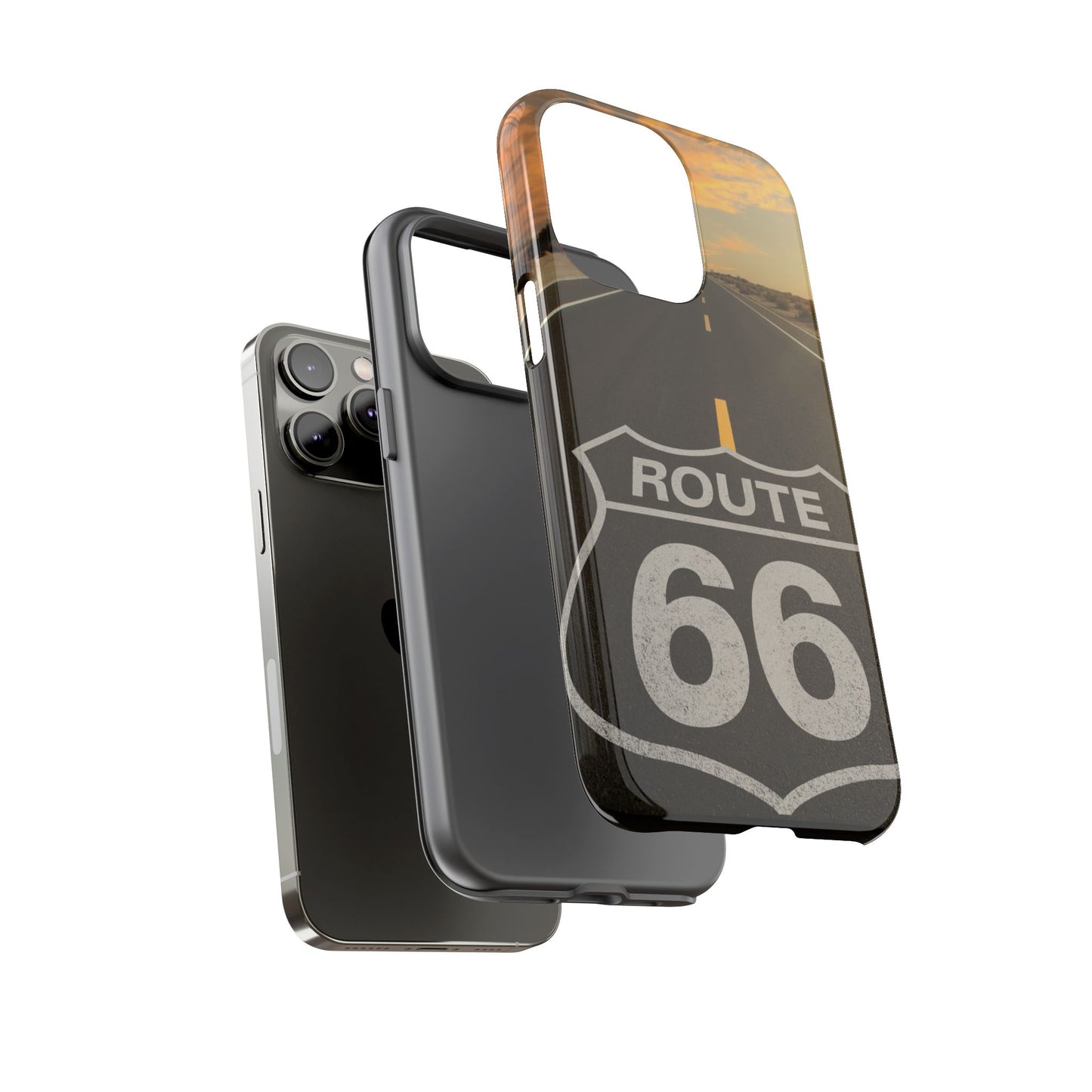 Phone Case iPhone 16/15/14 - Vintage Route 66 Tough Case