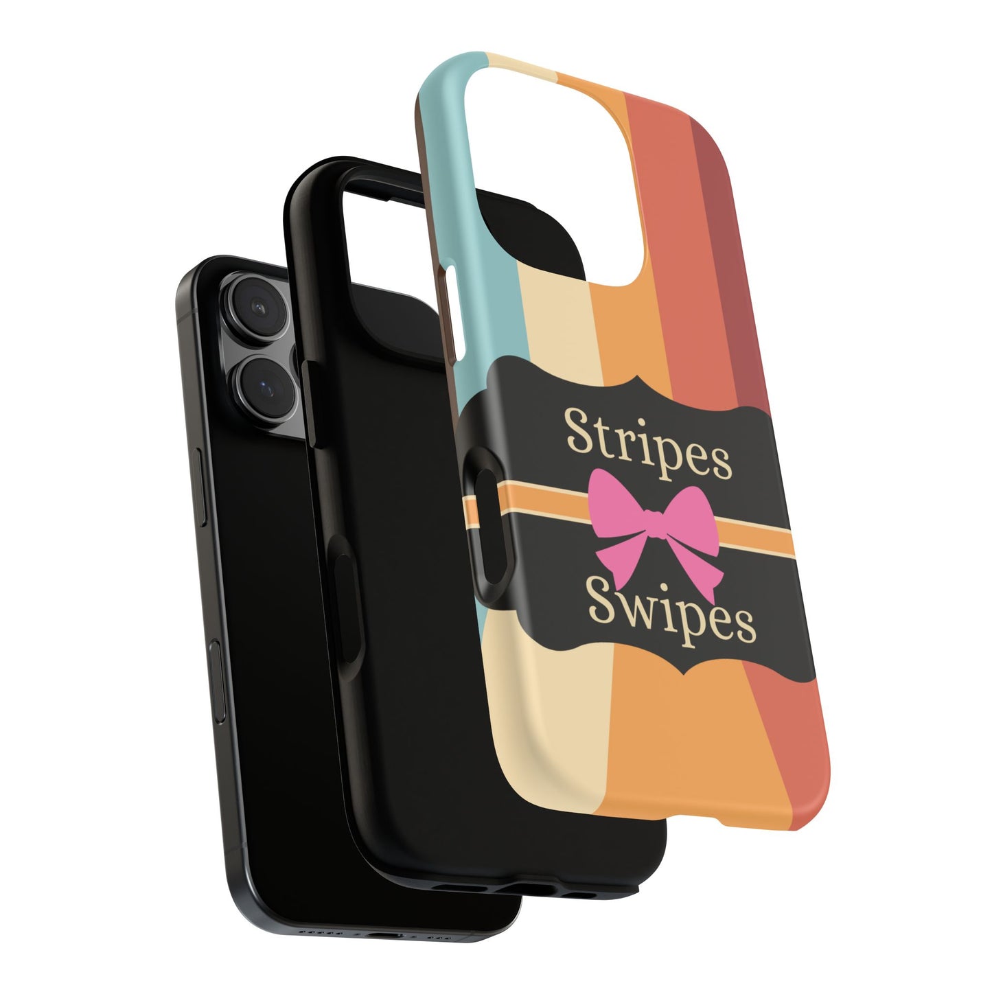 Phone Case iPhone 16/15/14 - Wall/Floor Stripes & Swipes Tough Case