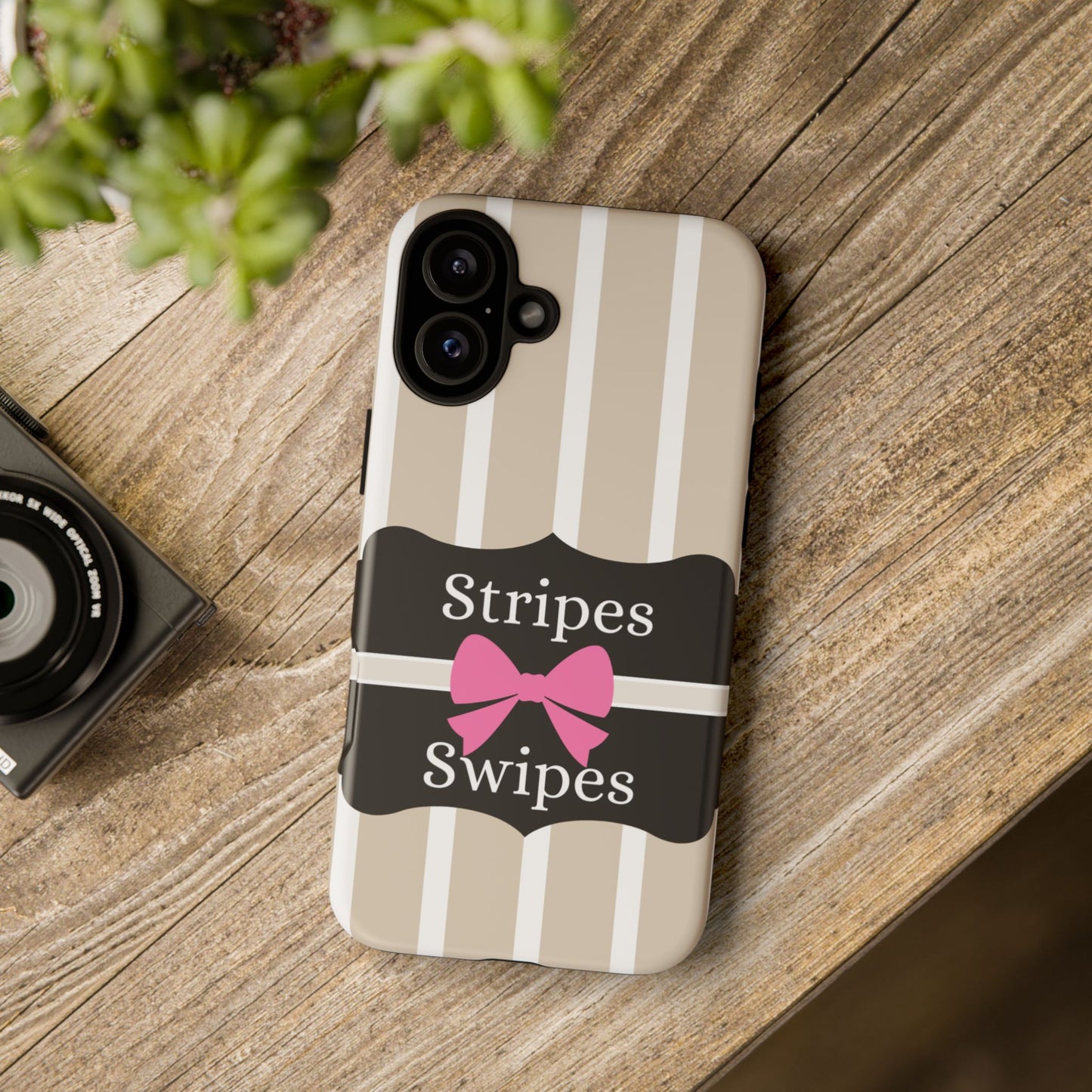 Phone Case iPhone 16/15/14 - Stripes & Swipes Tough Case