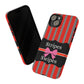 Phone Case iPhone 16/15/14 - Red/Gray Stripes & Swipes Tough Case