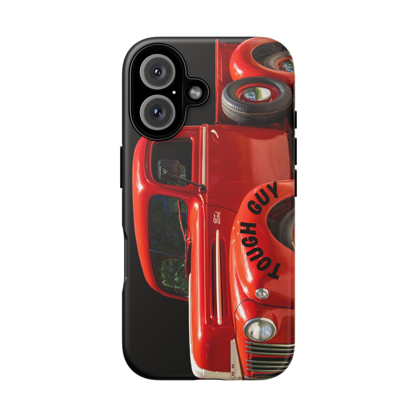 Phone Case iPhone 16/15/14 - Tough Guy Vintage Red Truck Tough Case