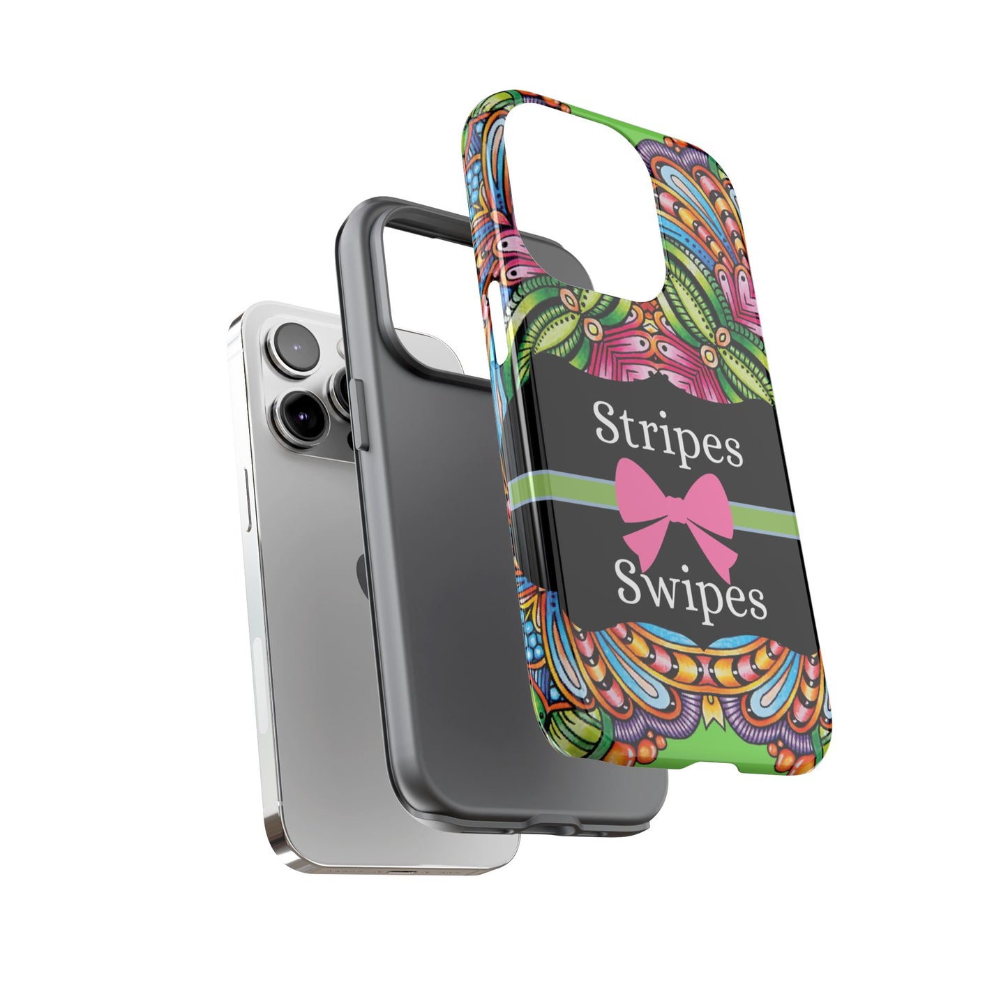 Phone Case iPhone 16/15/14 - Flower Child Stripes & Swipes Tough Case