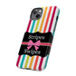 Phone Case iPhone 16/15/14 - Lollipop Stripes & Swipes Tough Case