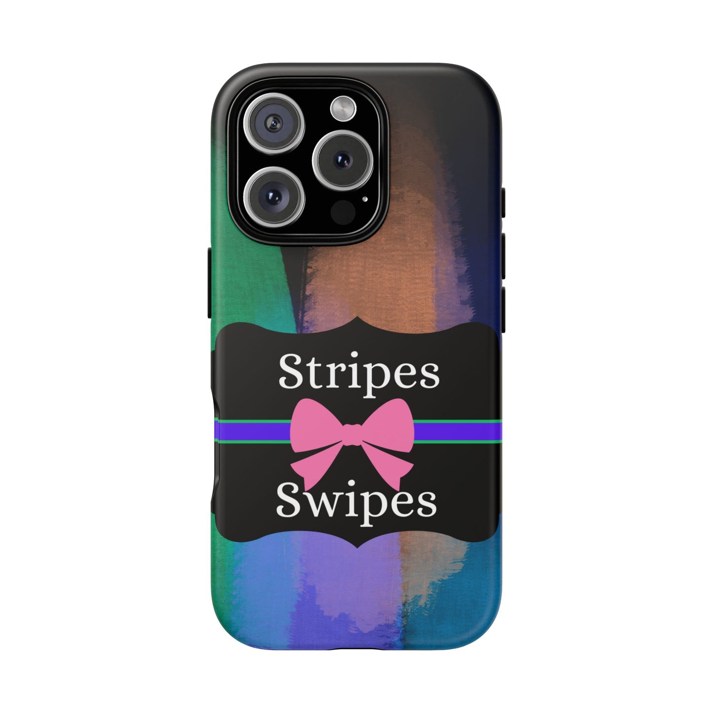 Phone Case iPhone 16/15/14 - Brushed Stripes & Swipes Tough Case