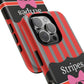 Phone Case iPhone 16/15/14 - Red/Gray Stripes & Swipes Tough Case