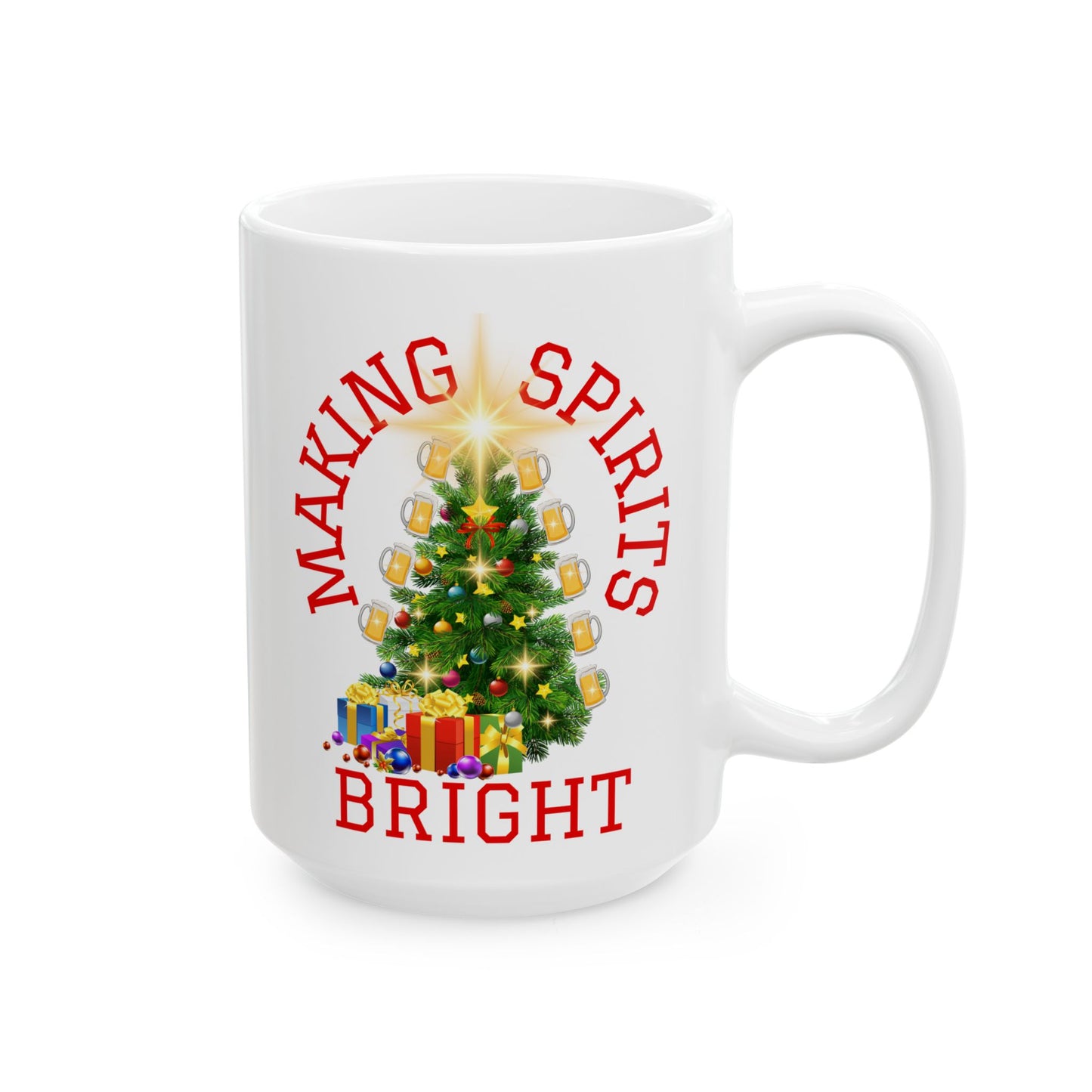 Making Spirits Bright - Black Mug, 15oz