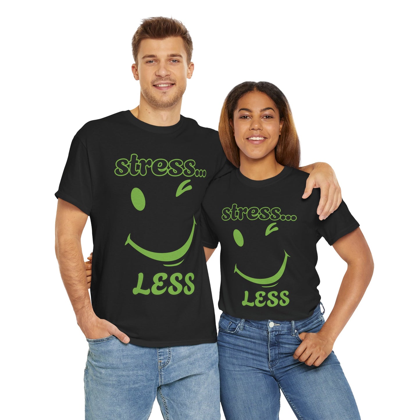 Graphic Tee - Winking Smiley Face 'Stress Less' Design
