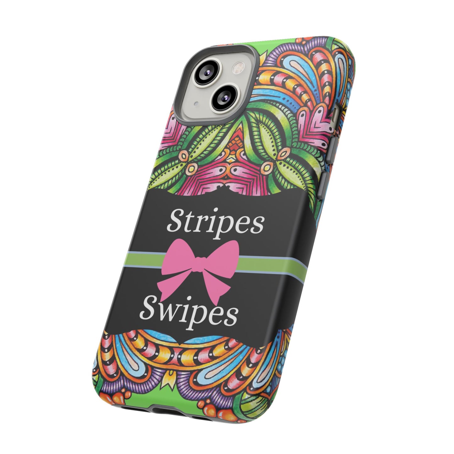 Phone Case iPhone 16/15/14 - Flower Child Stripes & Swipes Tough Case