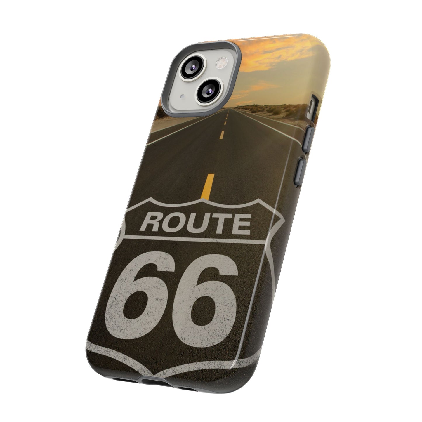 Phone Case iPhone 16/15/14 - Vintage Route 66 Tough Case