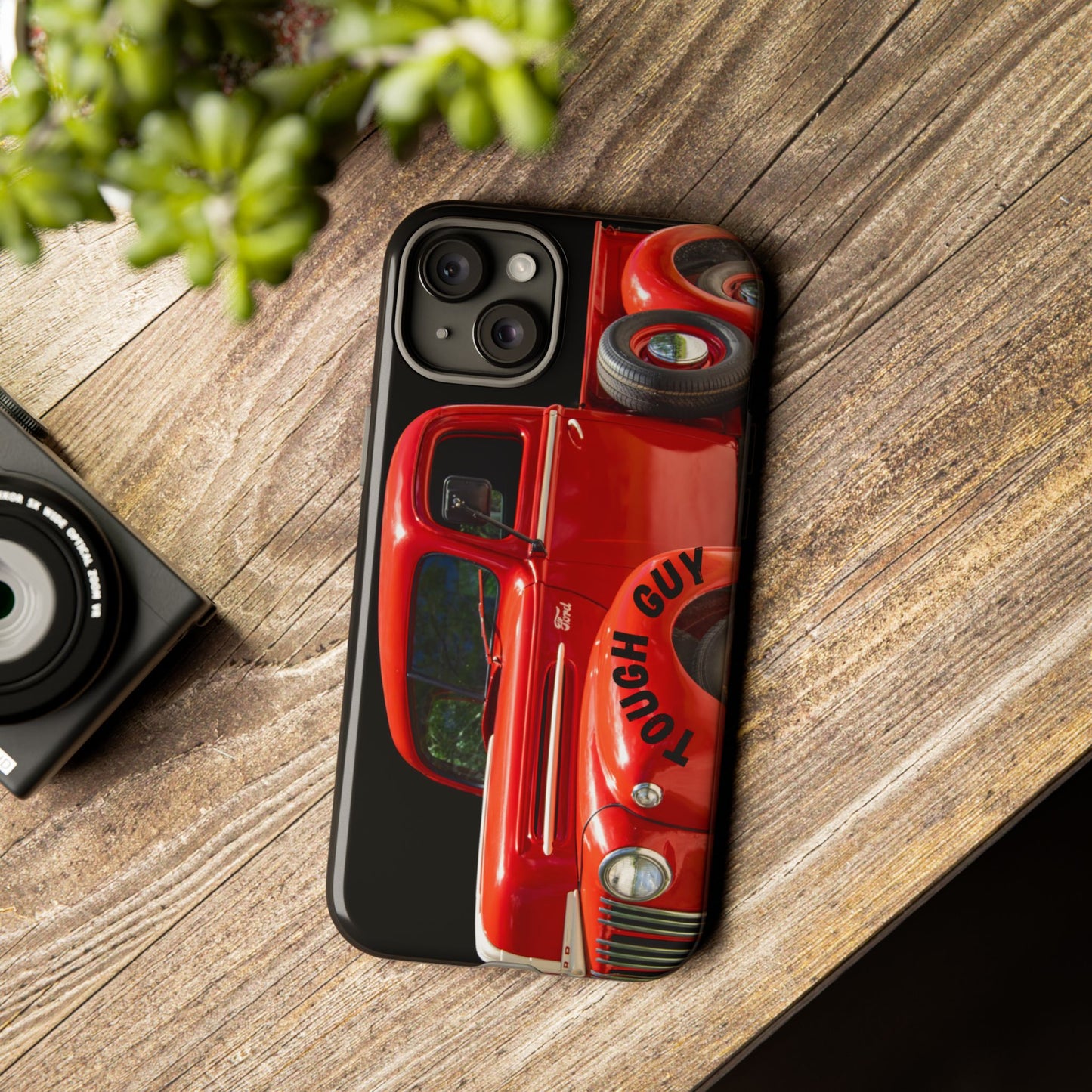 Phone Case iPhone 16/15/14 - Tough Guy Vintage Red Truck Tough Case