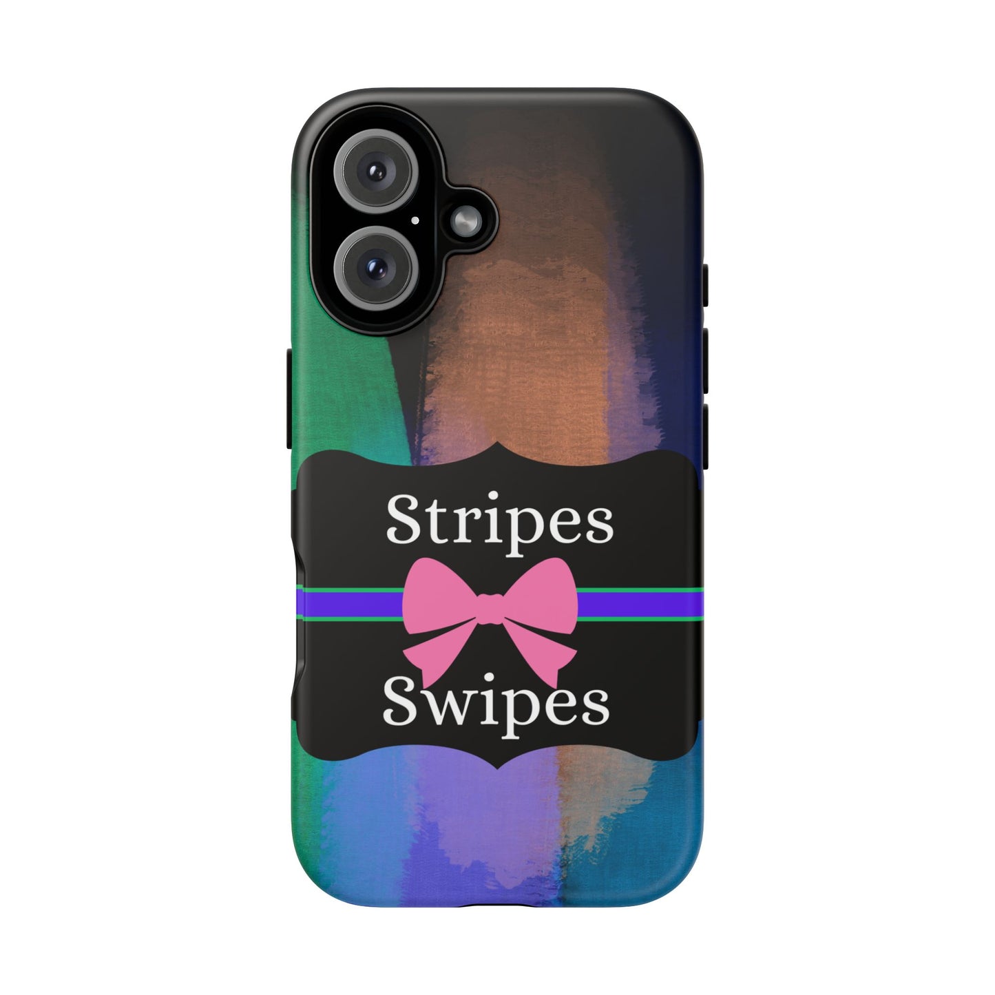 Phone Case iPhone 16/15/14 - Brushed Stripes & Swipes Tough Case