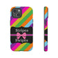 Phone Case iPhone 16/15/14 - Diagonal Vivid Stripes & Swipes Tough Case