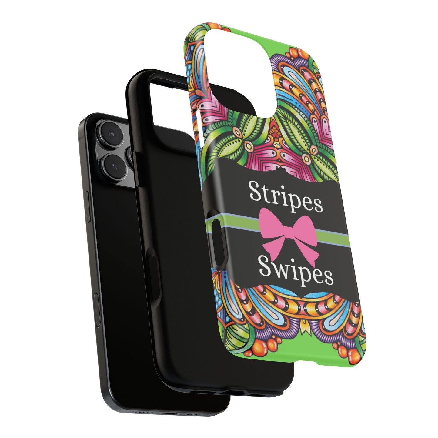 Phone Case iPhone 16/15/14 - Flower Child Stripes & Swipes Tough Case