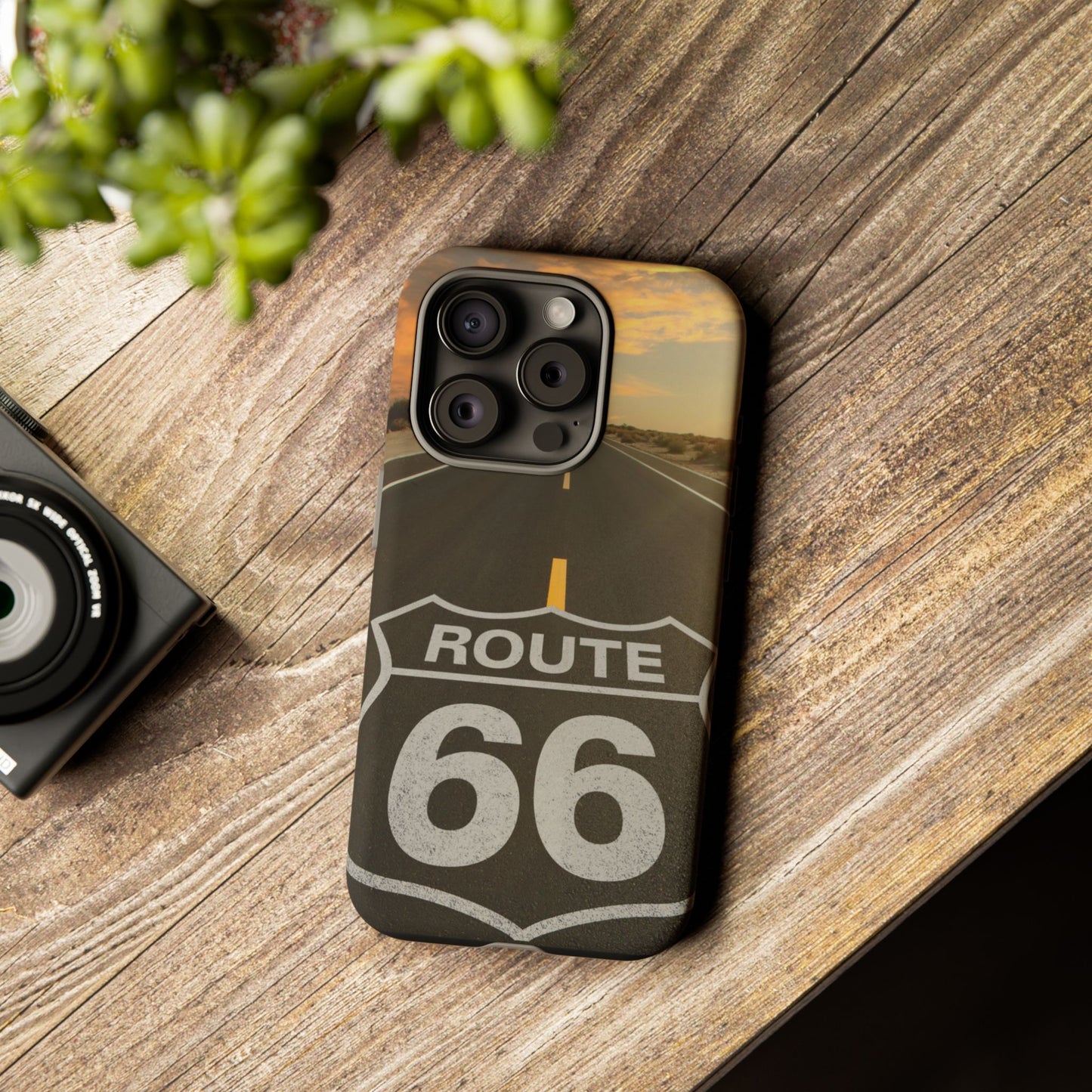 Phone Case iPhone 16/15/14 - Vintage Route 66 Tough Case