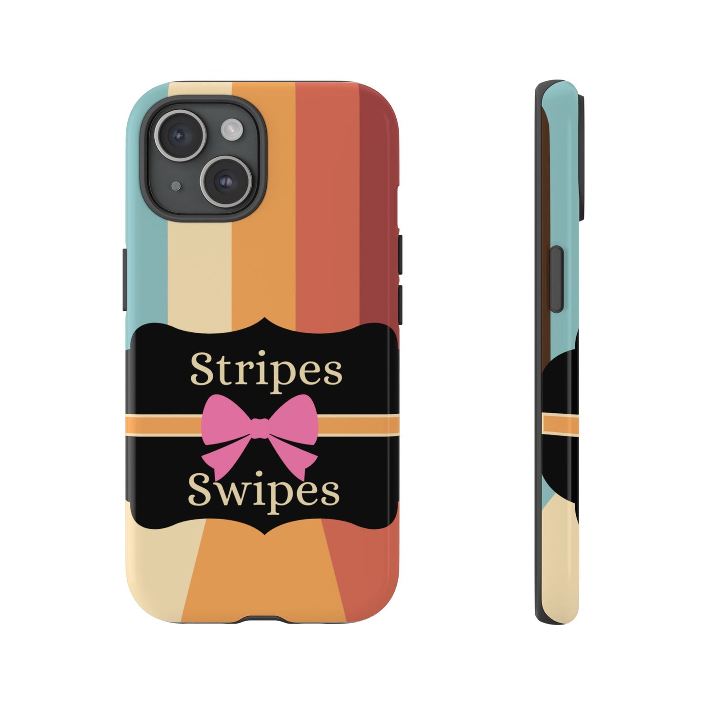 Phone Case iPhone 16/15/14 - Wall/Floor Stripes & Swipes Tough Case