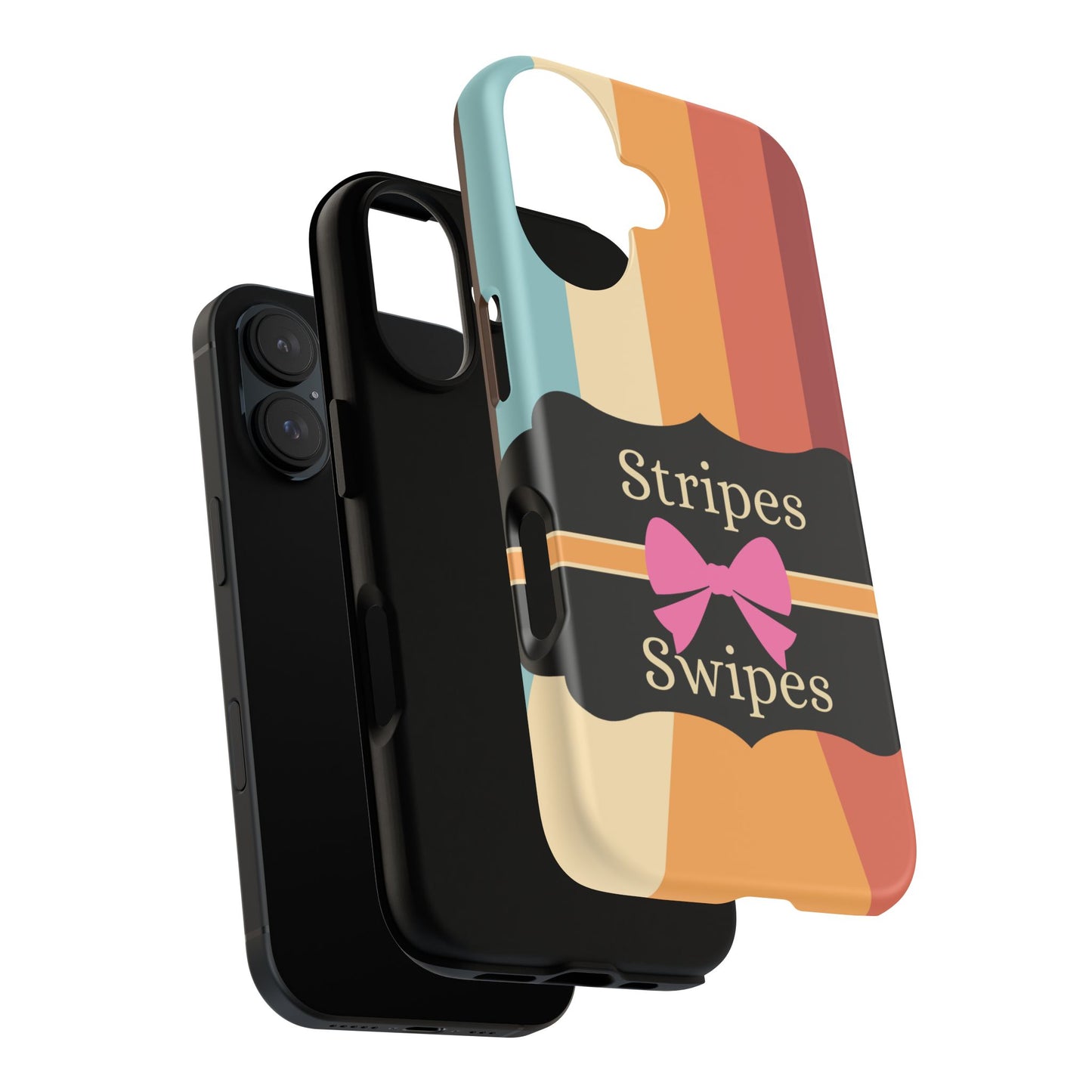 Phone Case iPhone 16/15/14 - Wall/Floor Stripes & Swipes Tough Case