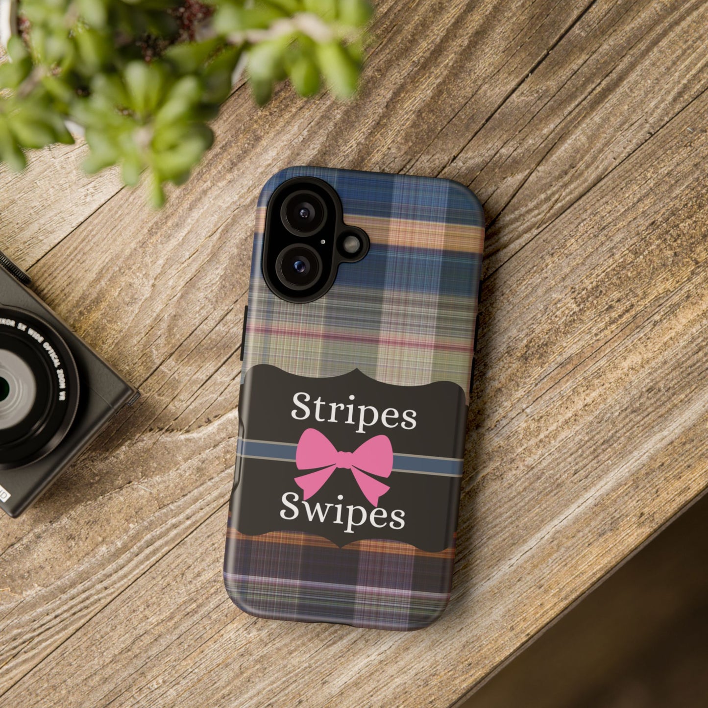 Phone Case iPhone 16/15/14 -Stripes & Swipes Tough Case