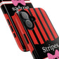 Phone Case iPhone 16/15/14 - Red/Black/White Stripes & Swipes Tough Case