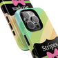 Phone Case iPhone 16/15/14 - Diagonal Pastel Stripes & Swipes Tough Case