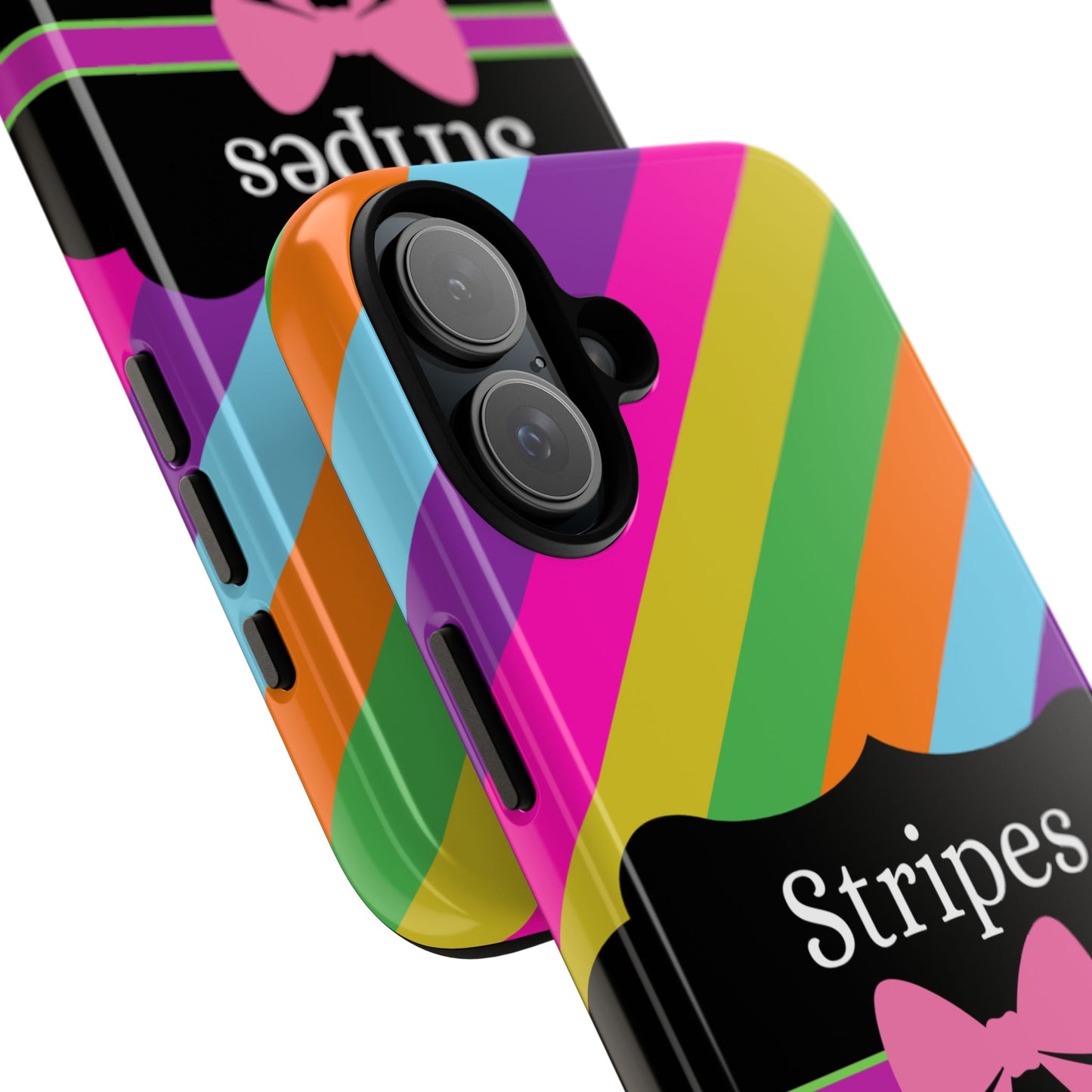 Phone Case iPhone 16/15/14 - Diagonal Vivid Stripes & Swipes Tough Case