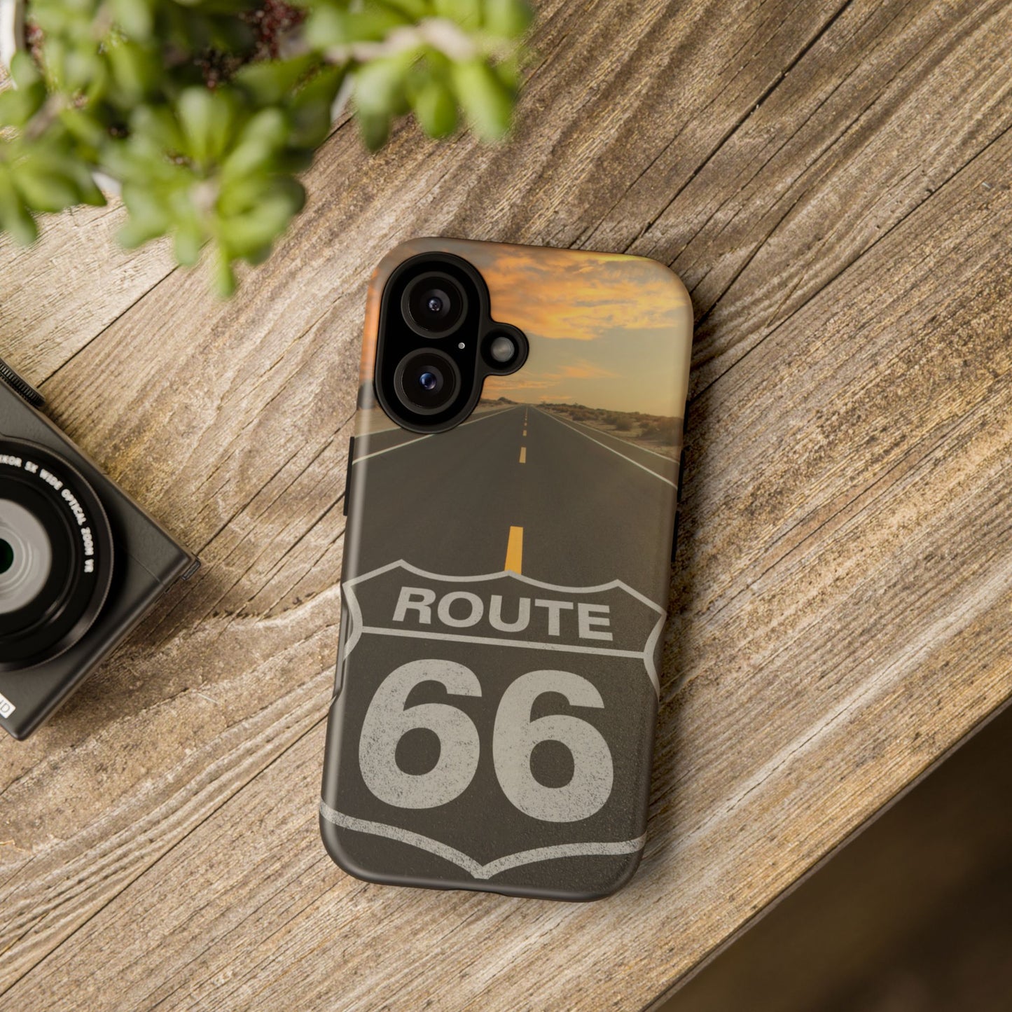 Phone Case iPhone 16/15/14 - Vintage Route 66 Tough Case