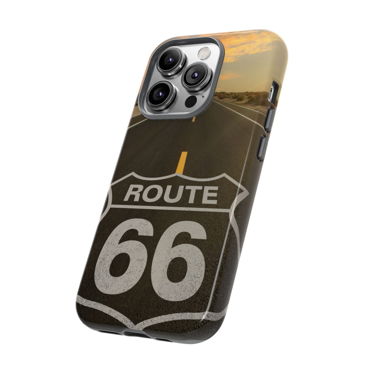 Phone Case iPhone 16/15/14 - Vintage Route 66 Tough Case