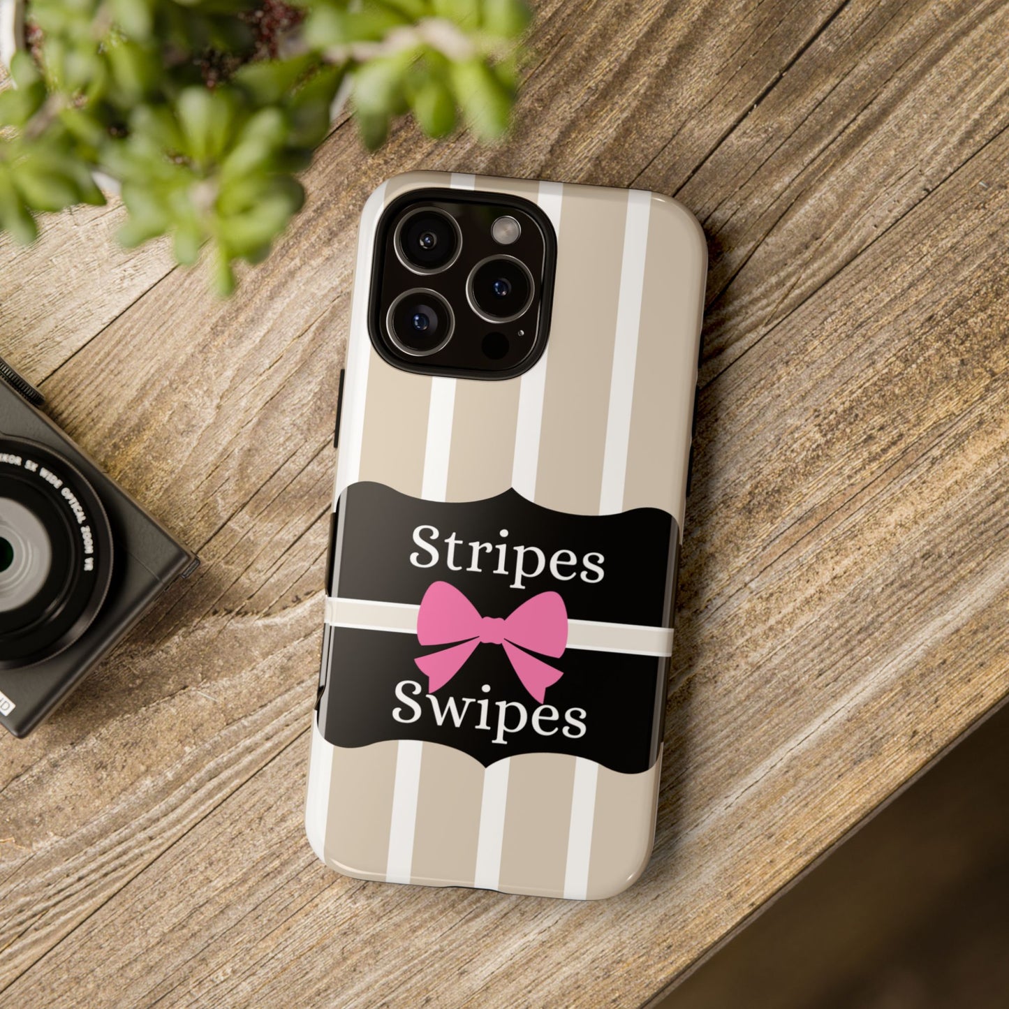 Phone Case iPhone 16/15/14 - Stripes & Swipes Tough Case