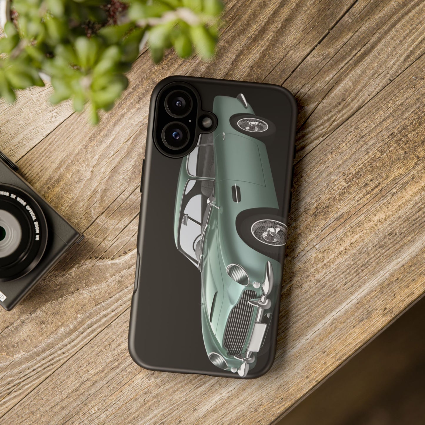 Phone Case iPhone 16/15/14 - Vintage Green Car Tough Case