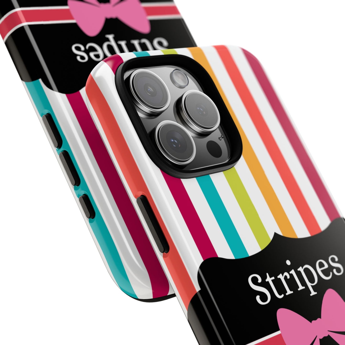 Phone Case iPhone 16/15/14 - Lollipop Stripes & Swipes Tough Case