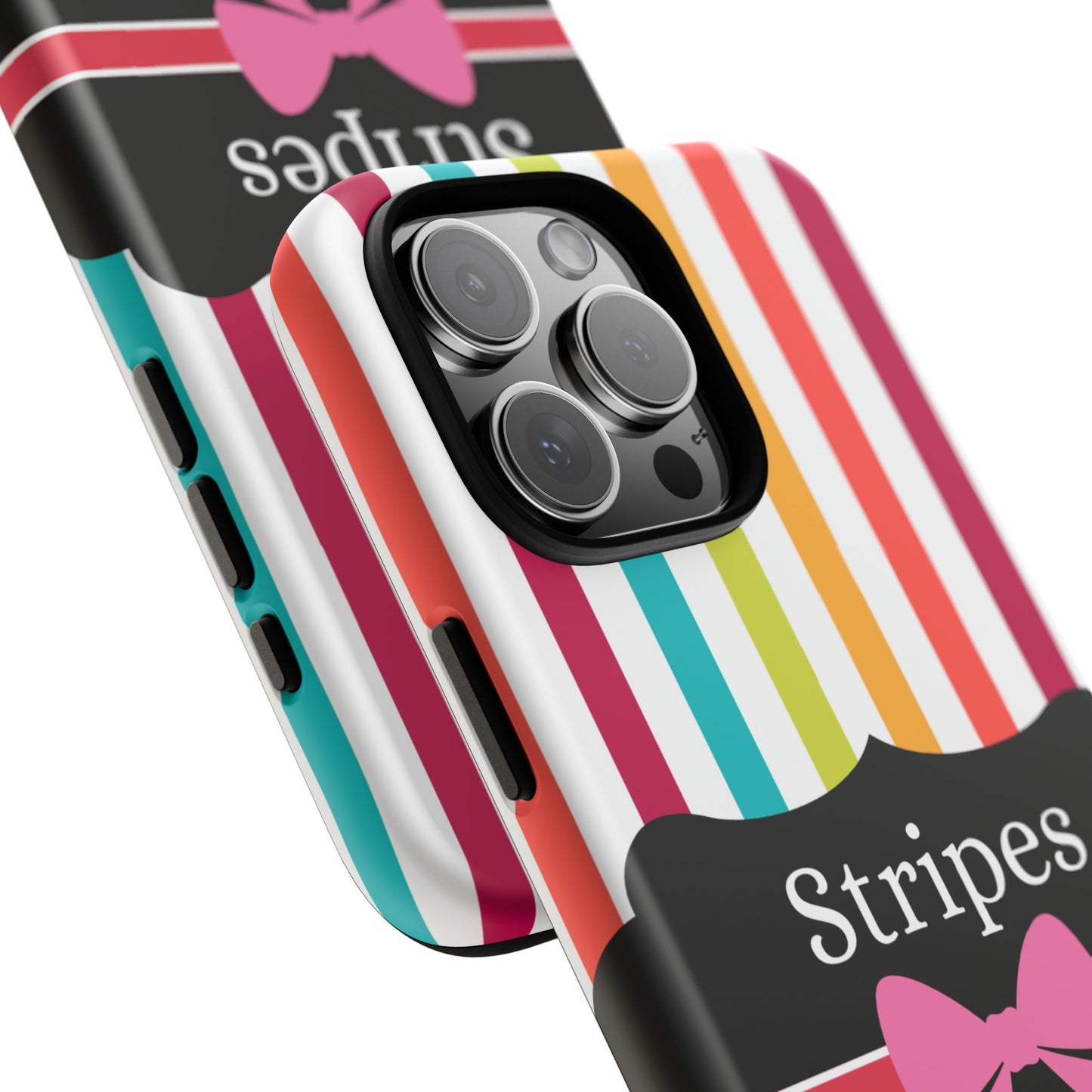 Phone Case iPhone 16/15/14 - Lollipop Stripes & Swipes Tough Case