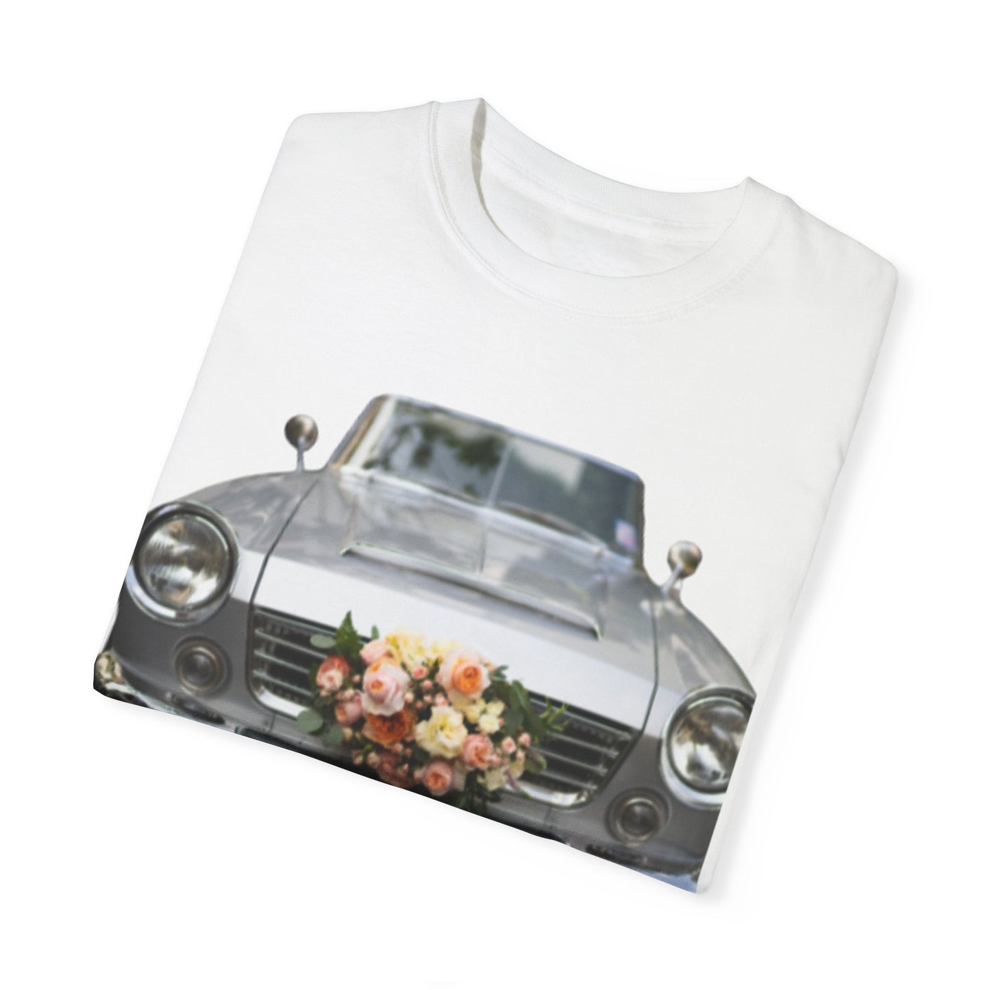 Men's T-Shirt Tough Guy Car with Flowers Design