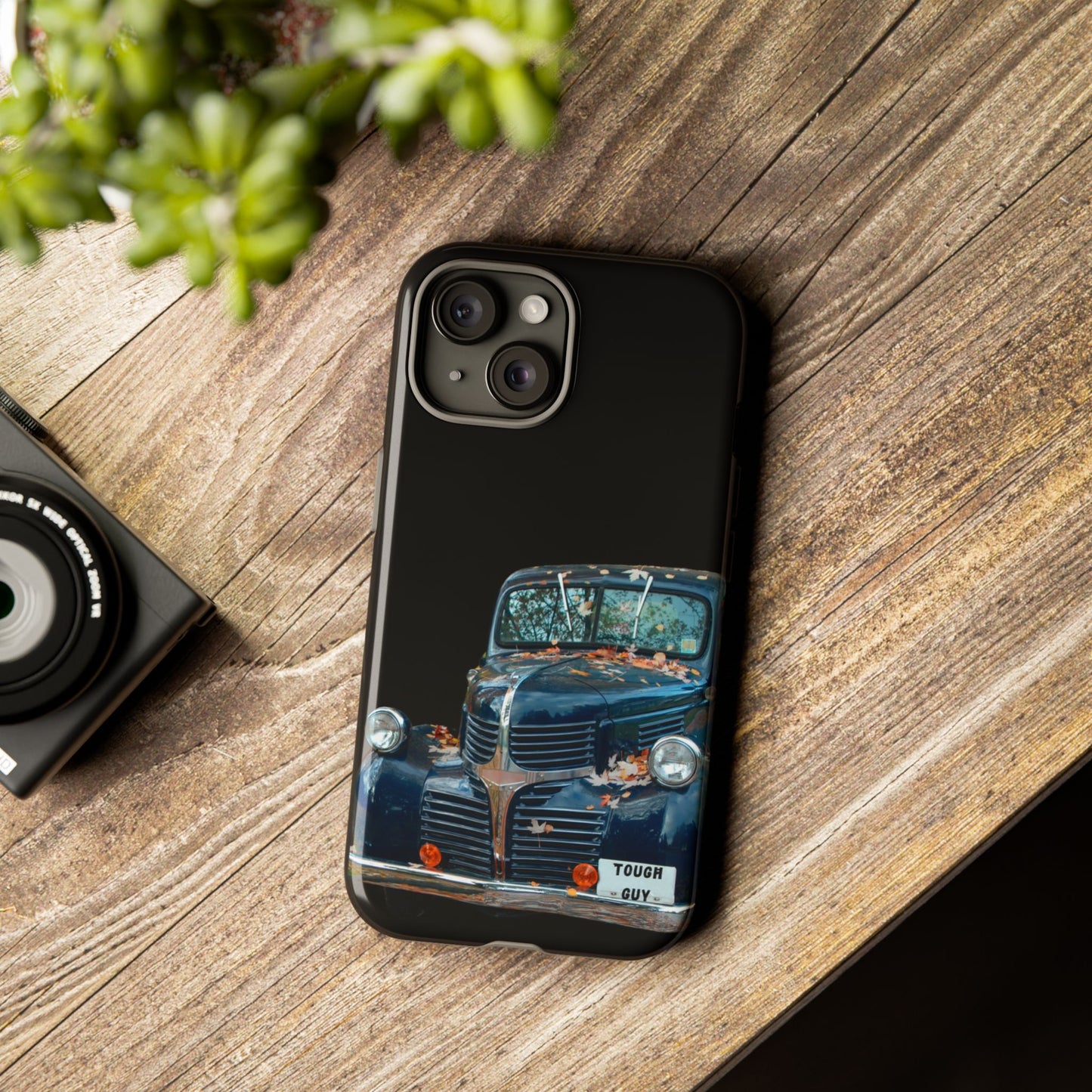 Phone Case iPhone 16/15/14 - Vintage Black Truck Tough Guy Tough Case