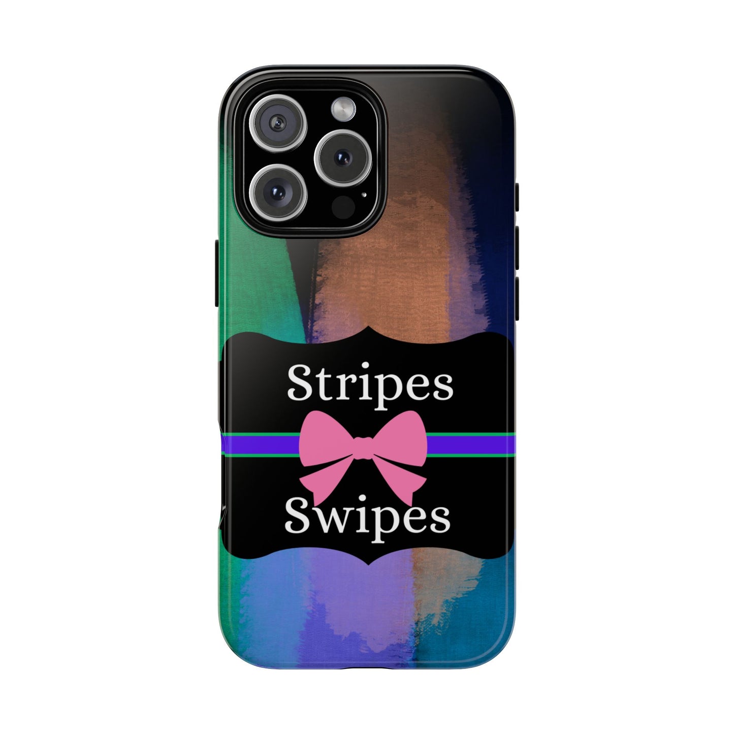 Phone Case iPhone 16/15/14 - Brushed Stripes & Swipes Tough Case