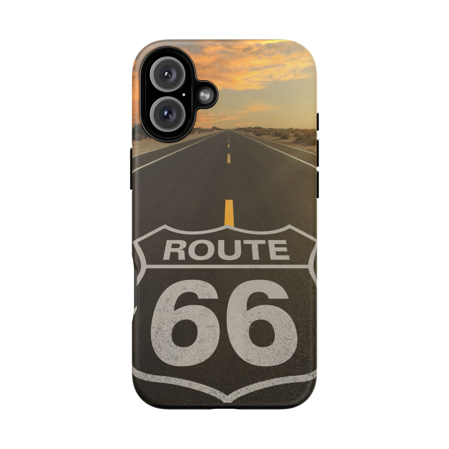 Phone Case iPhone 16/15/14 - Vintage Route 66 Tough Case