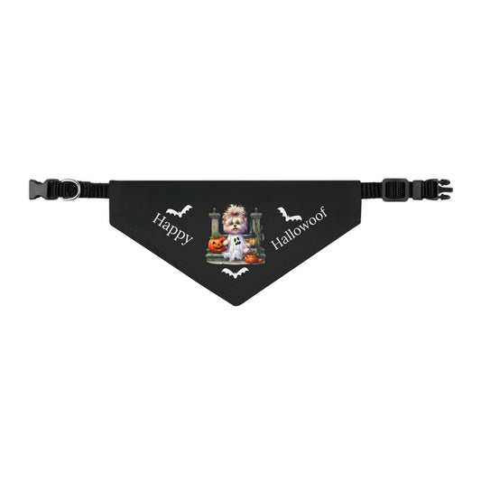 Happy "Hallowoof" - SMALL Pet Bandana Collar BLACK 08