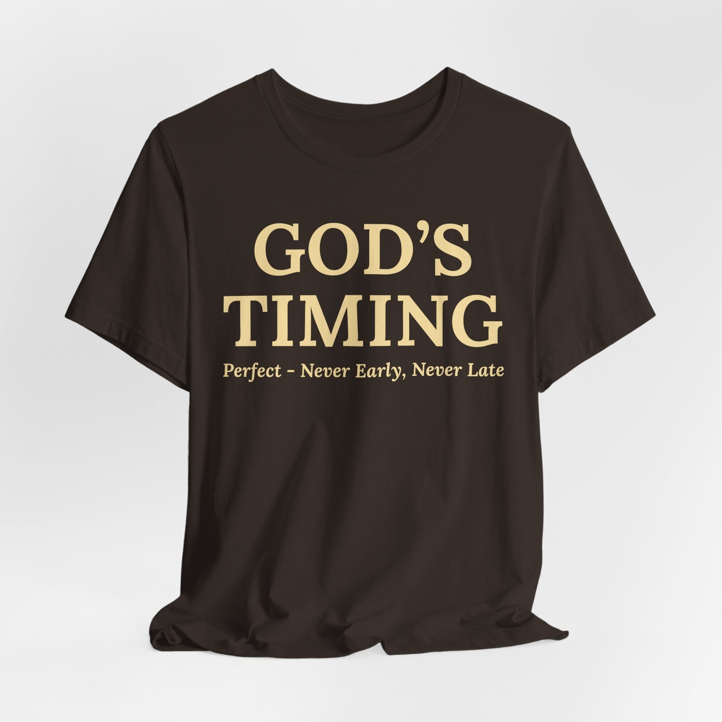 God’s Timing T‑Shirt — Inspirational Faith Tee