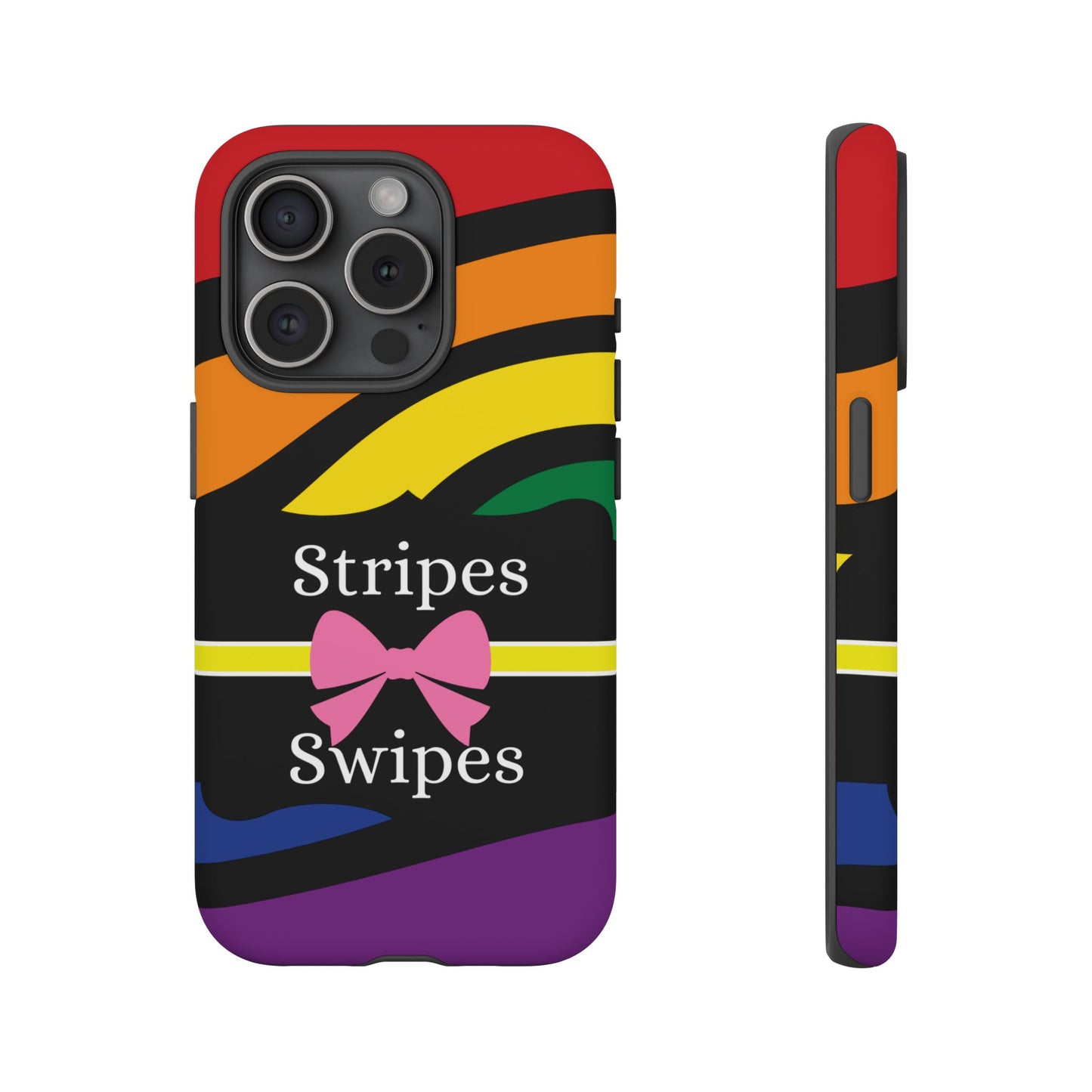 Phone Case iPhone 16/15/14 - Wavy Vivid Stripes & Swipes Tough Case