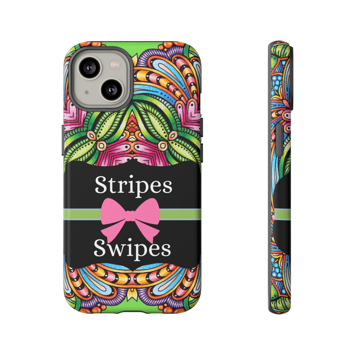 Phone Case iPhone 16/15/14 - Flower Child Stripes & Swipes Tough Case