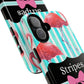 Phone Case iPhone 16/15/14 - Flamingo Stripes & Swipes Tough Case