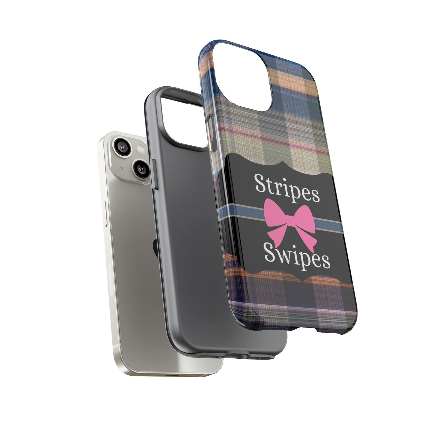 Phone Case iPhone 16/15/14 -Stripes & Swipes Tough Case