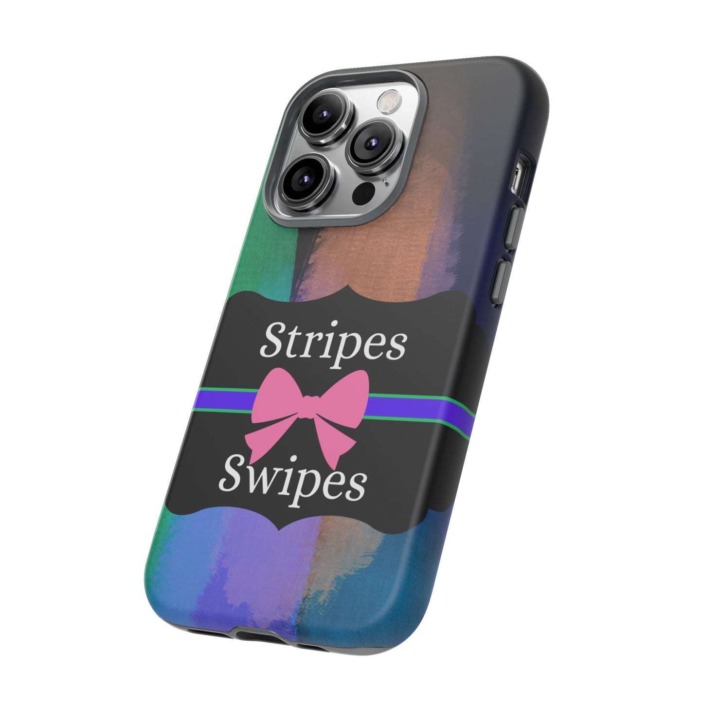 Phone Case iPhone 16/15/14 - Brushed Stripes & Swipes Tough Case