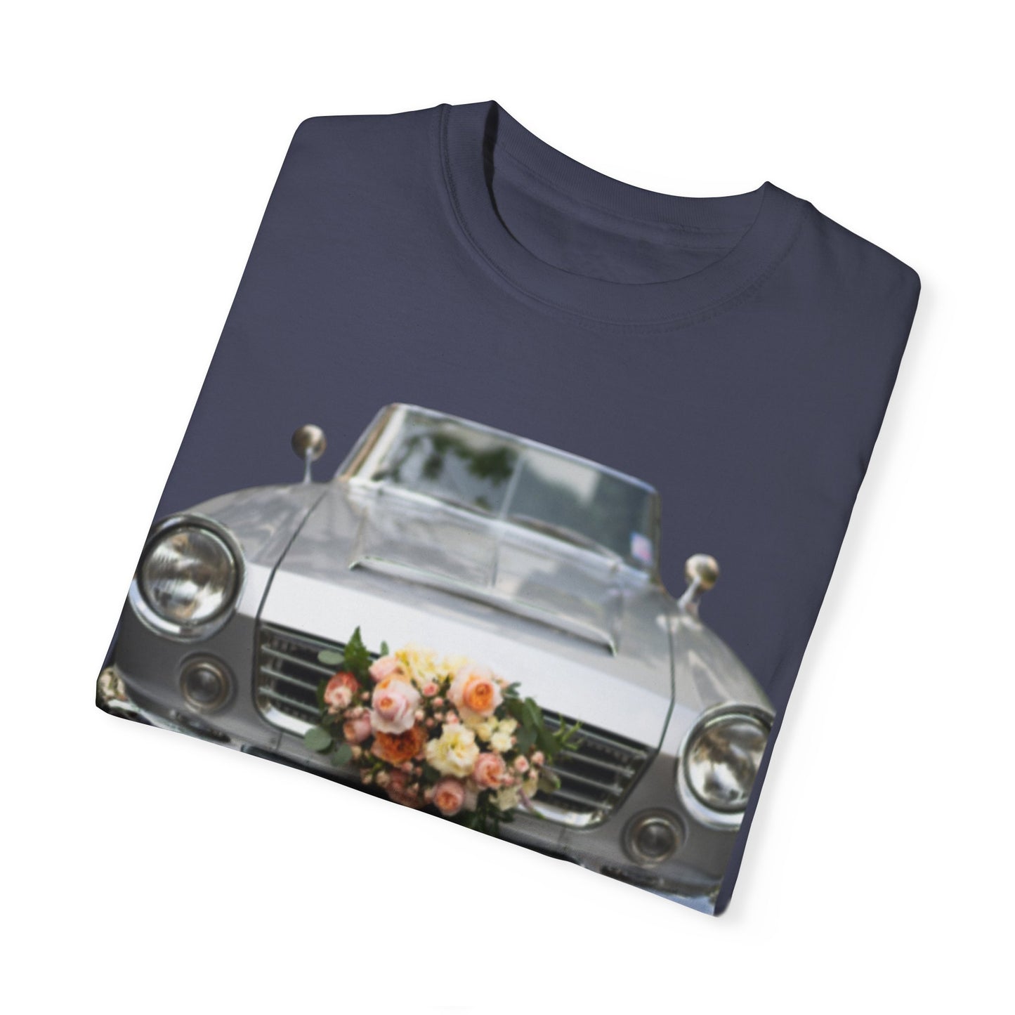 Men's T-Shirt Tough Guy Car with Flowers Design