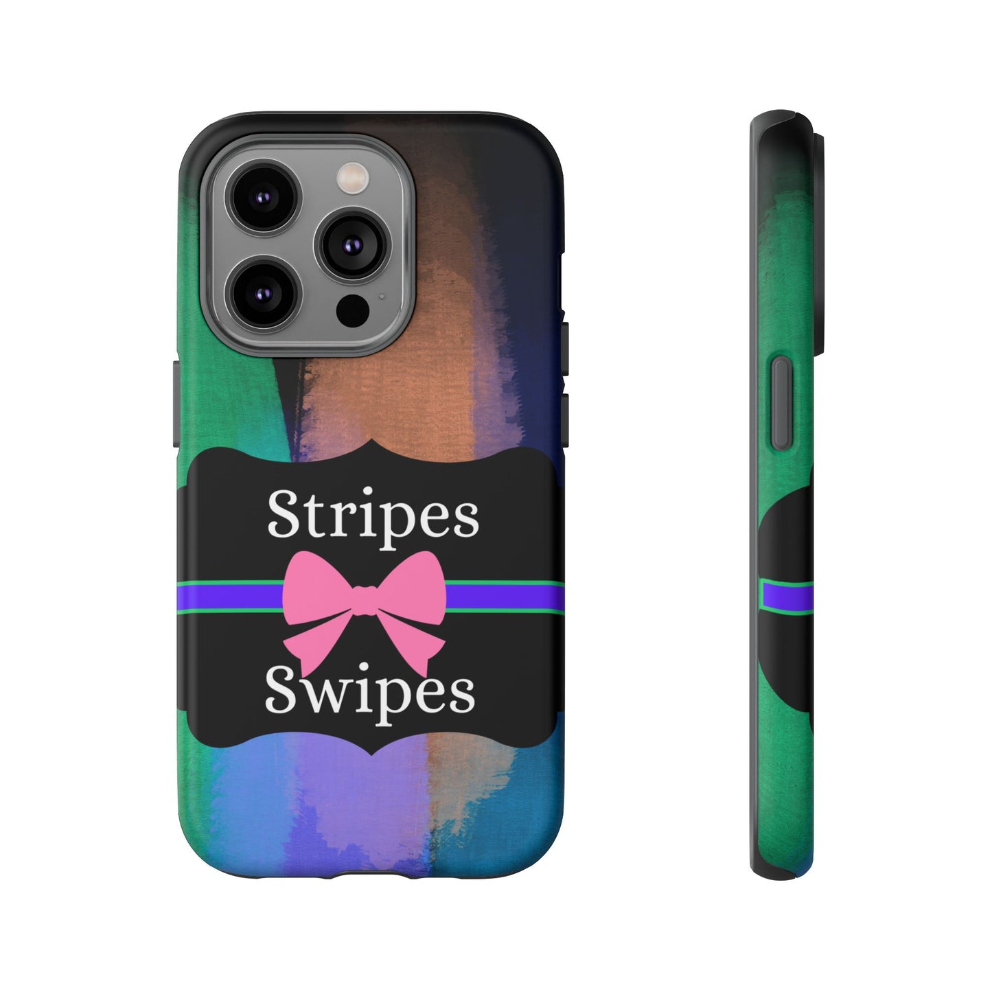 Phone Case iPhone 16/15/14 - Brushed Stripes & Swipes Tough Case