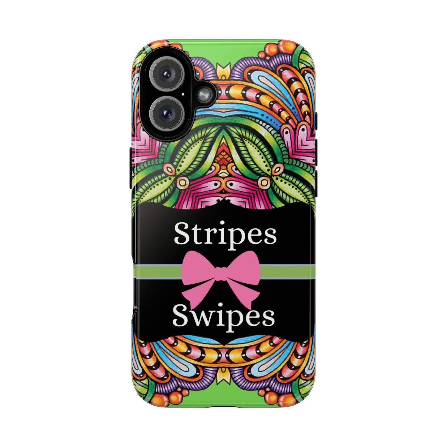 Phone Case iPhone 16/15/14 - Flower Child Stripes & Swipes Tough Case