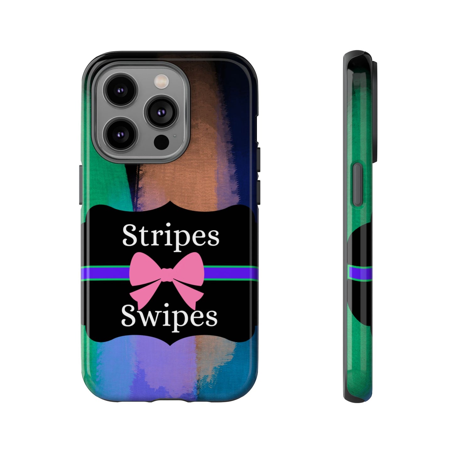 Phone Case iPhone 16/15/14 - Brushed Stripes & Swipes Tough Case