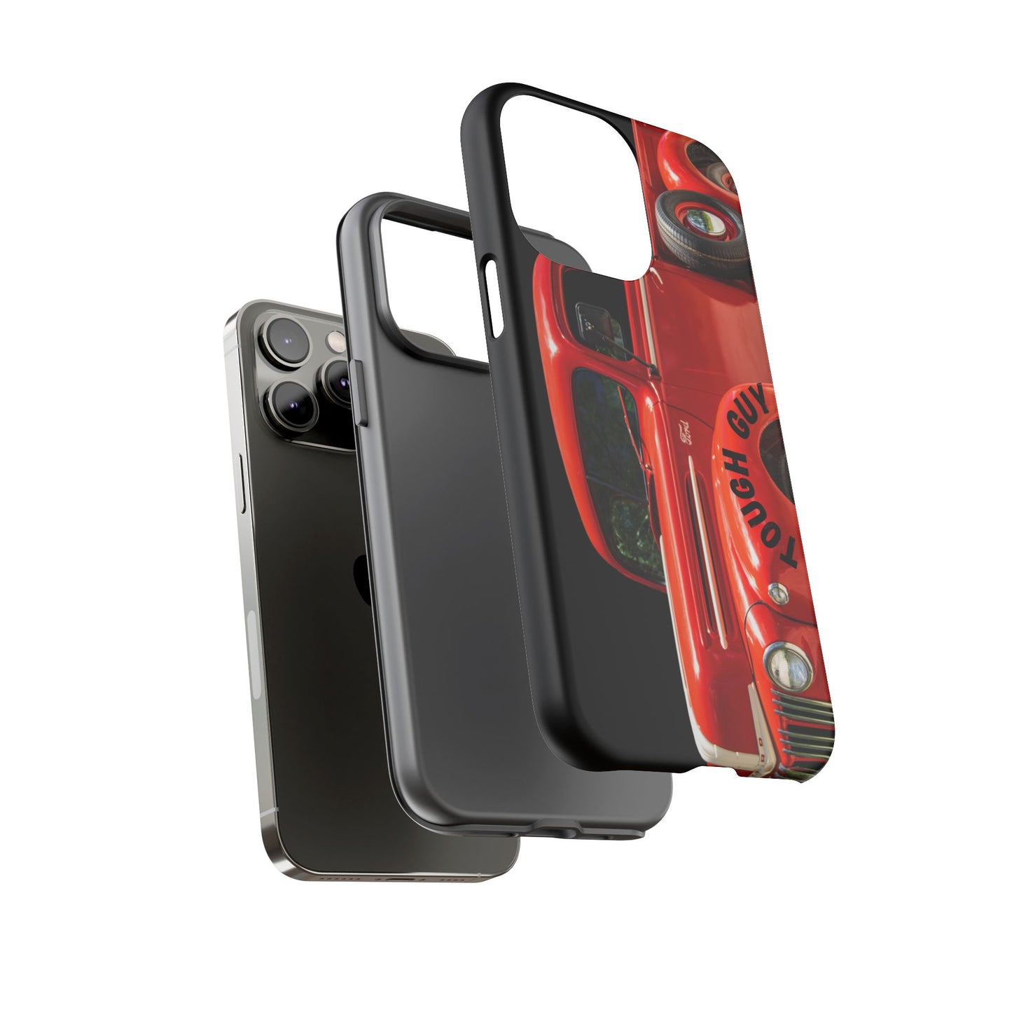 Phone Case iPhone 16/15/14 - Tough Guy Vintage Red Truck Tough Case