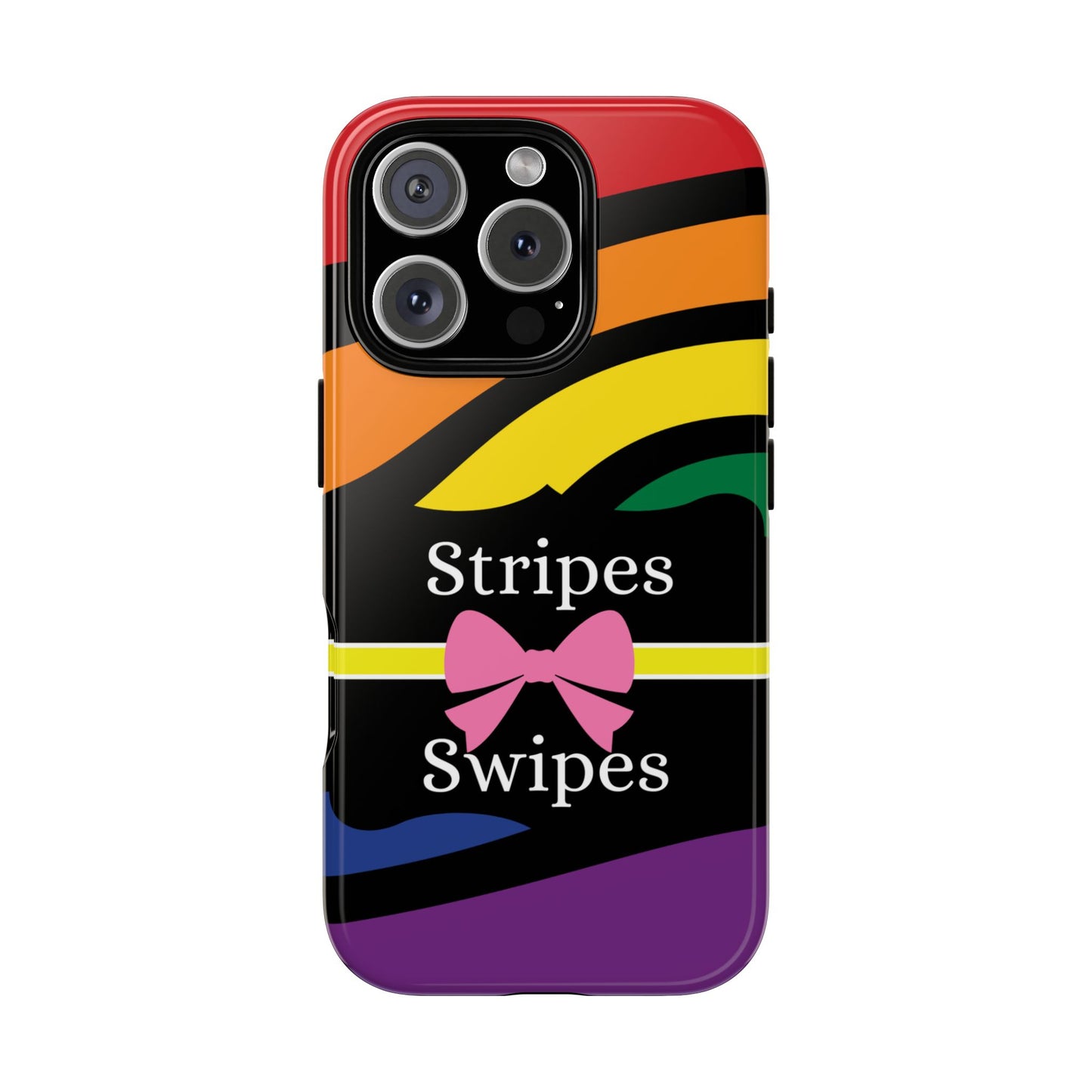 Phone Case iPhone 16/15/14 - Wavy Vivid Stripes & Swipes Tough Case